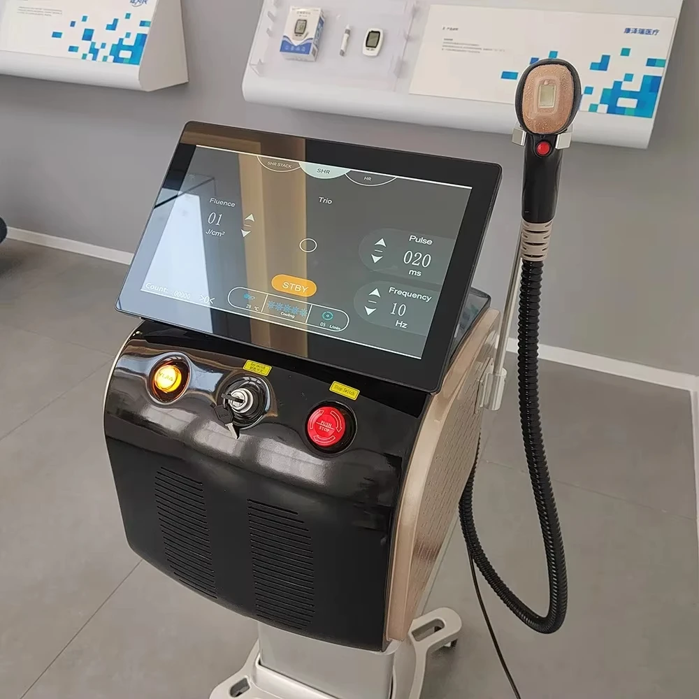 전문가용 3파장 755/808/1064nm 냉각 레이저 영구 무통증 제모기 피부 재생 핫 세일