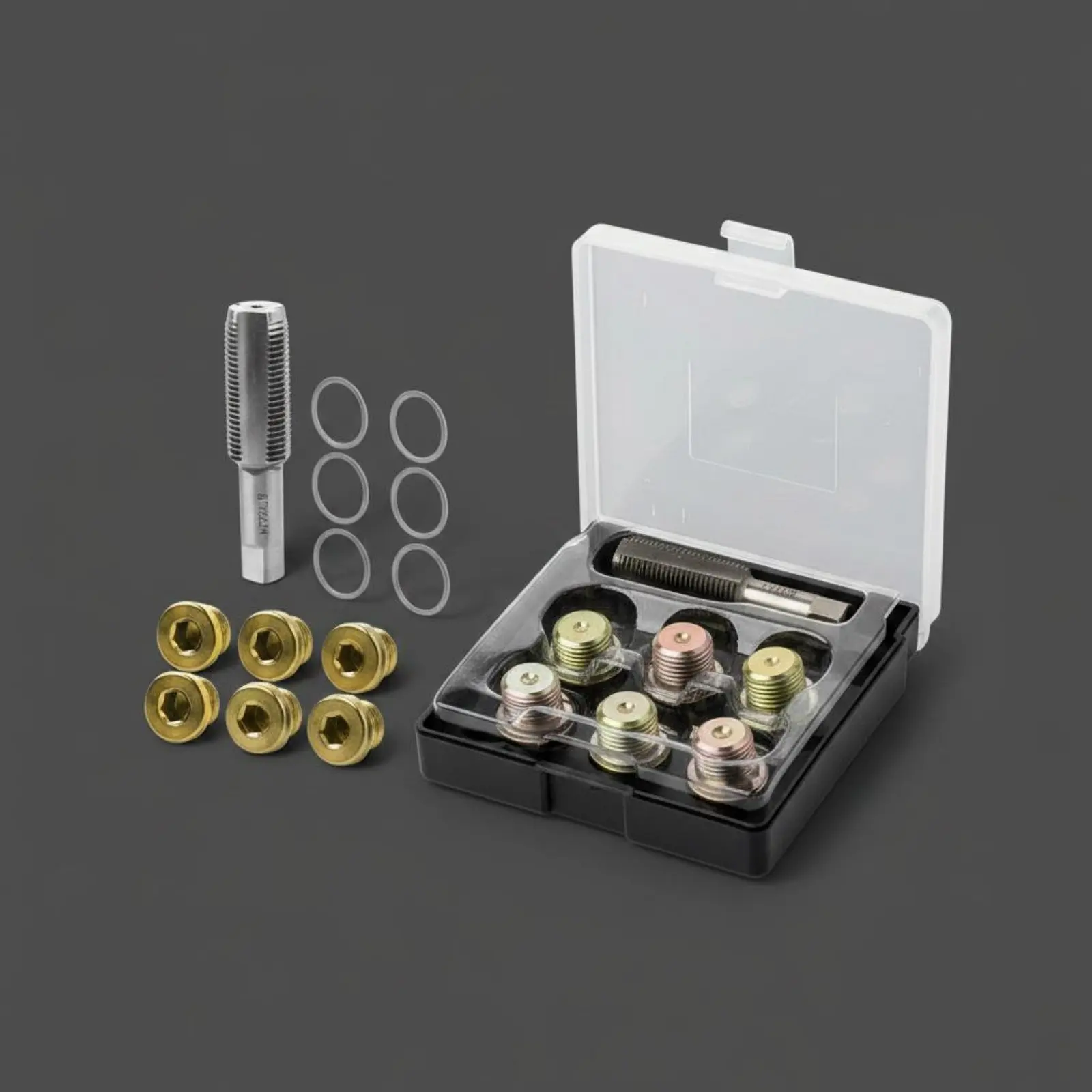 13 Pieces Oil Drain Plug Repair Kit Metric Universal Oil Pan Thread Repair Set Easy to Use Storage Case for DIY Mechanics view 3