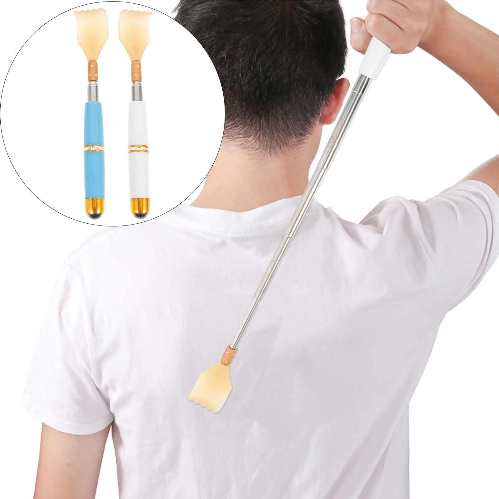 2 Pcs Aldult The Shoulder Manual Back Scratchers Extendable Backscratcher Claw Metal