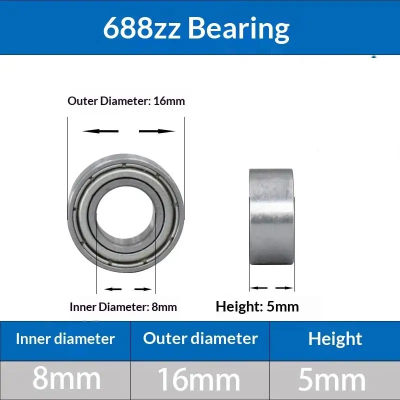 688 Chrome Steel Ball Bearings High Speed Anti-Rust Low Noise for Home Appliance Repair Craft Making Projects