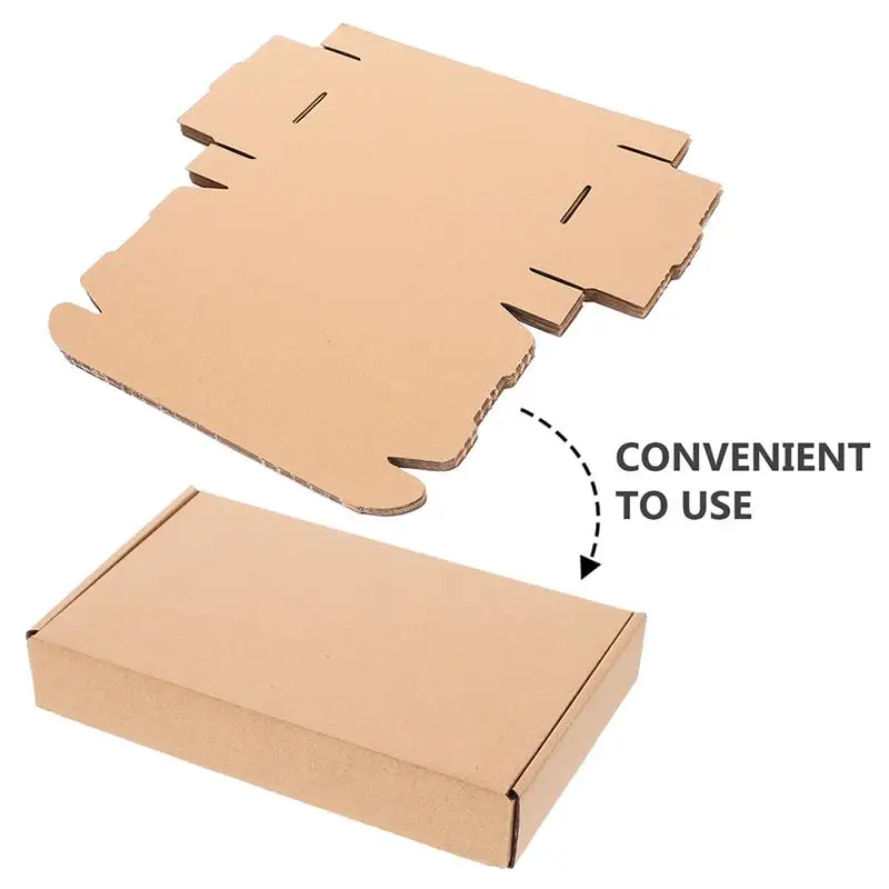 10Pcs Kraft Paper Gift Box Multi Size Packaging Box Boxes For Packaging Shipping Mailer Cardboard Square Mailing Small Business