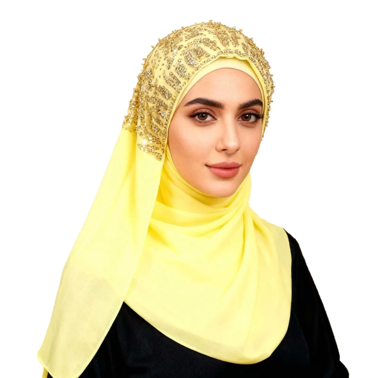 

2026 breathable headscarf, ethnic style headscarf, chiffon nail bead long scarf, high-end fashion and trendy yarn