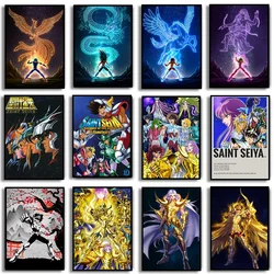 Classic Japanese Anime Saint Seiya Main Character and Dragon Art Poster Canvas Painting Wall Prints Picture Kids Room Home Decor