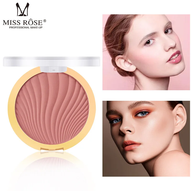 Miss Rose 6 Color Blush Bright Red Nourishing Naked Peach Makeup and Naturally Brighten Complexion Repair Blush Palette Makeup