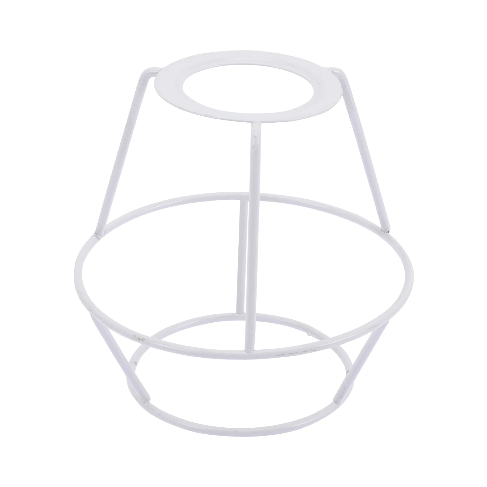 

Braided Table Stand White Cone Pleated Double Layer Iron Frame Sturdy Welding High Temp Paint Not Rust DIY Lighting Accessories