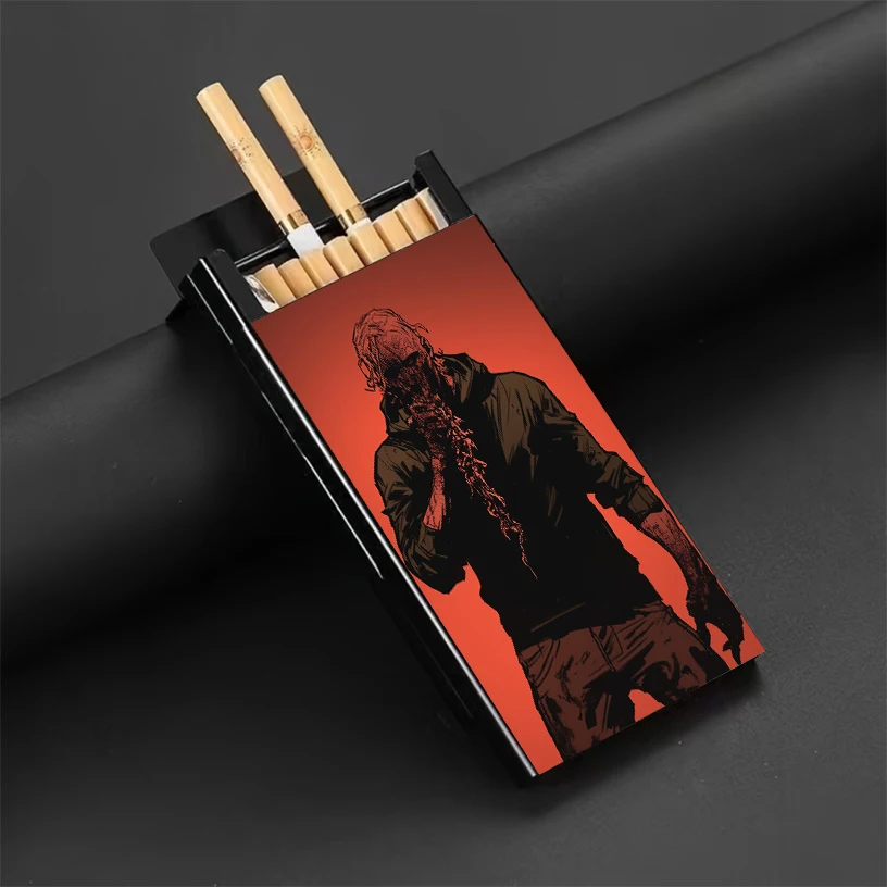 

Horror Thriller Theme, Men's Metal Cigarette Box Suitable for Storing Cigarettes, Moisture-proof Extruded Metal Box