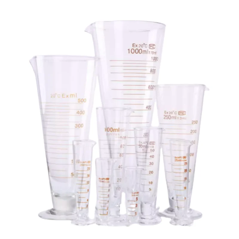 Glass Triangular With Scale Measuring Cup 5 10 20 25 50 100 250 500 1000 2000ml Laboratory Glassware