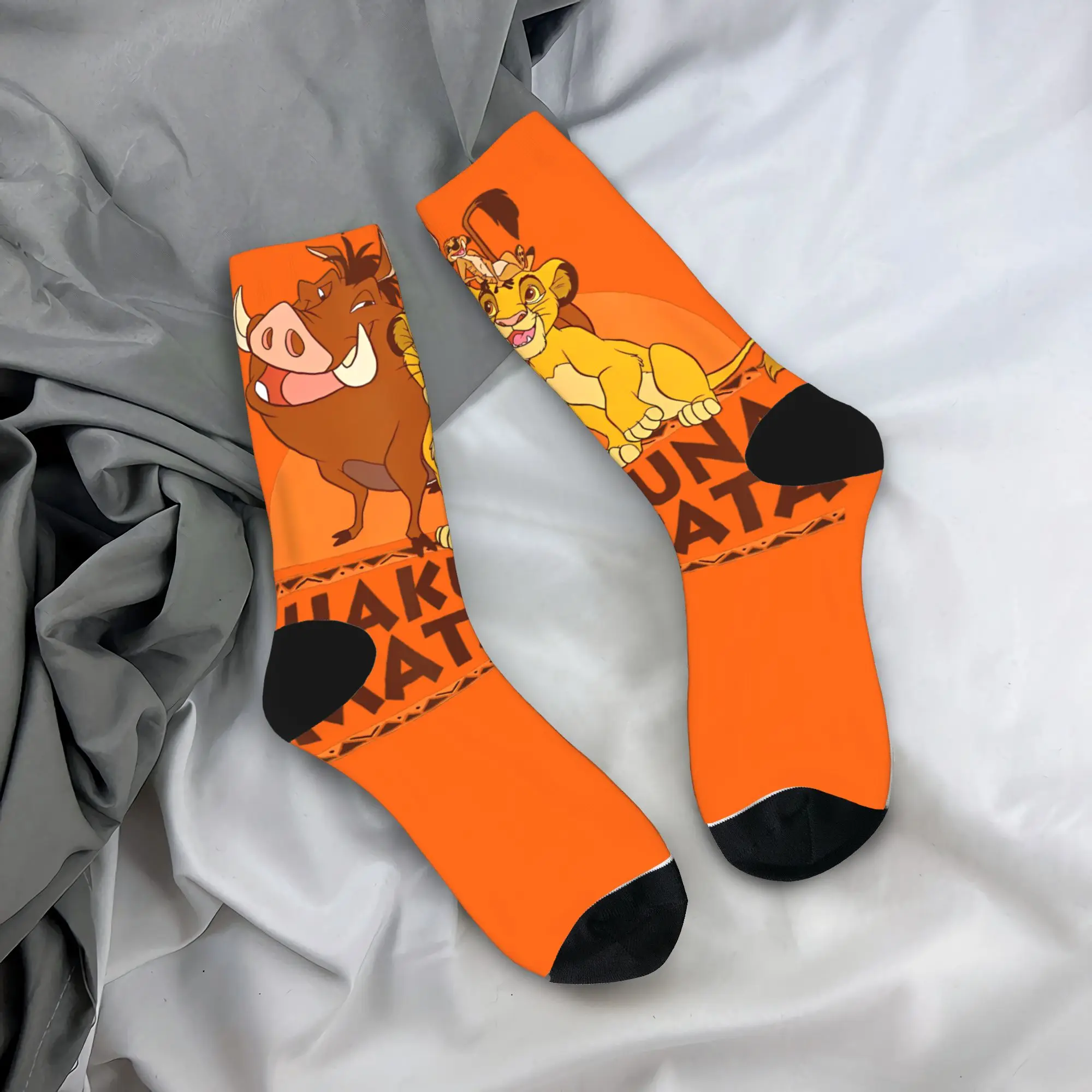 The Lion King Hakuna Matata Simba Timon Pumbaa Socks Stockings Funny Men Comfortable Socks Pattern Cycling Non Slip Socks
