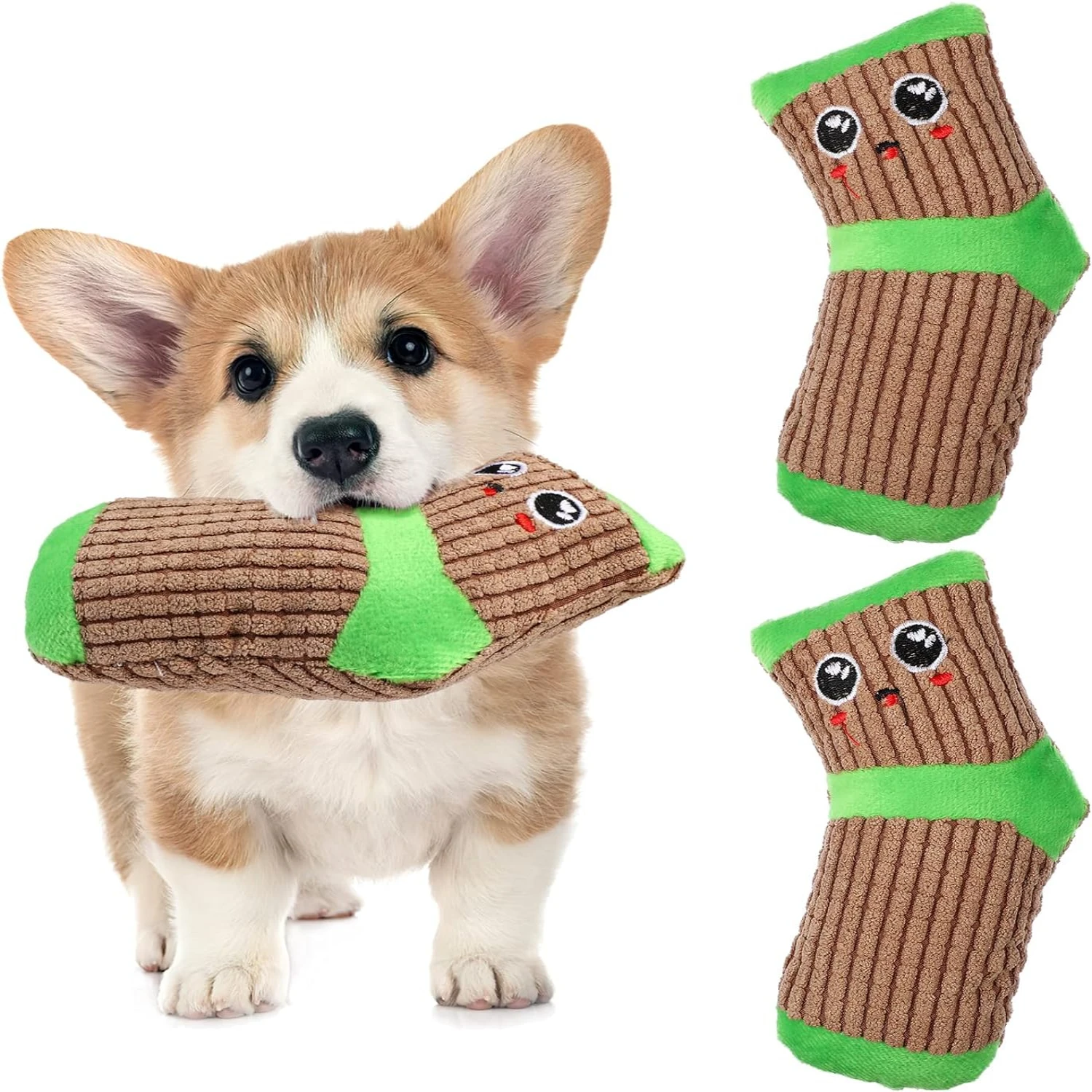 

High-Quality, Durable, and Soft Adorable 2-Piece Dog Toy Chew Set - Delightful Plush Squeaky Toys Perfect for All Sizes and Bree