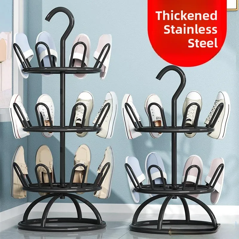 

Stainl Steel Rotatable Hanging oe Drng Ra Balcony Multi-Functional oe Organizer Storage Care Tool Cact Size