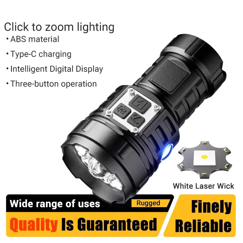 

F2 Powerful 14*LED Mini Flashlight USB Rechargeable EDC Keychain Flashlights Violet Light Digital Display Magnet Torch Camping