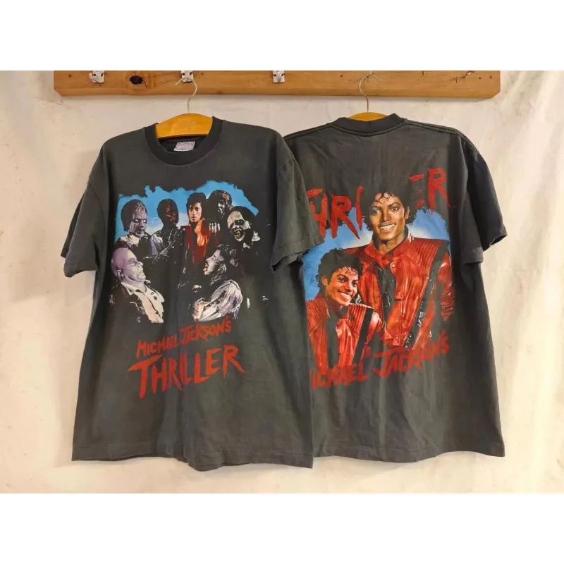 Oversized Y2k men's and women's short sleeved Ins style streetwear pays tribute to classic Michael Jackson T-shirt