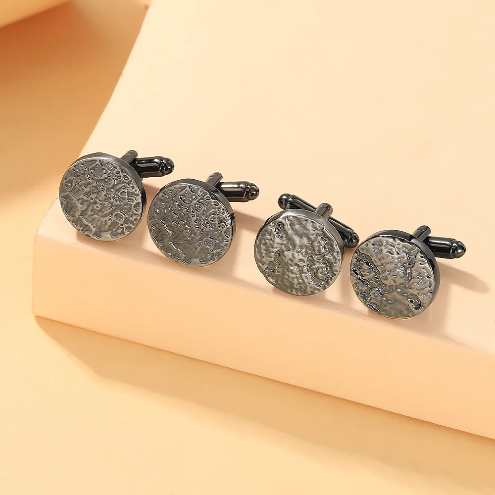 Personality Fantasy Moonscape Round Cufflinks Bumpy Surface Mens Cuff Links Wholesale