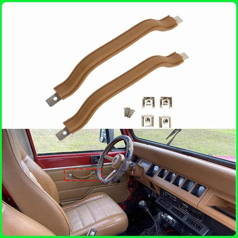 Pour Jeep YJ Wrangler 1987-1995 55009801K 2 Pack poignée de porte tirer avant marron garniture intérieure côté conducteur et passager remplace