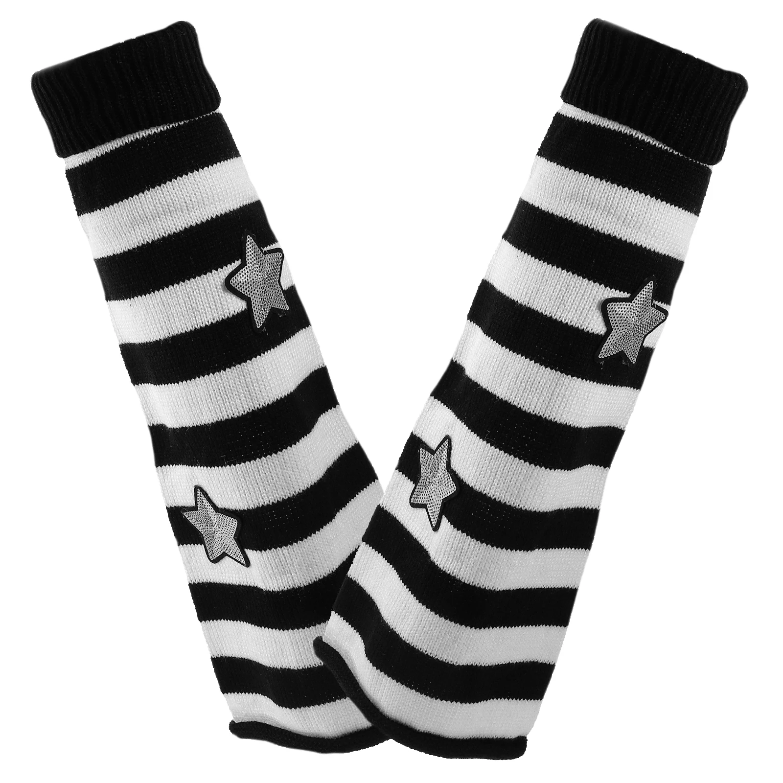 

Five-Pointed Star Knitted Leg Warmers For Women Winter Warmth Slimming Design Fashionable Glitter Striped Decorative Party Use