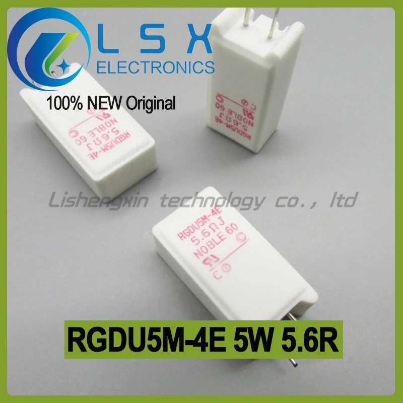 10pcs RGDU5M-4E 5W 5.6R 142 ℃ 5% temperature wire wound cement frequency divider ceramic resistor New and Original