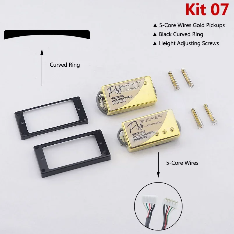 1 set originele echte Epi Standard PRO elektrische gitaar Alnico humbucker pick-up nikkel / gouden cover