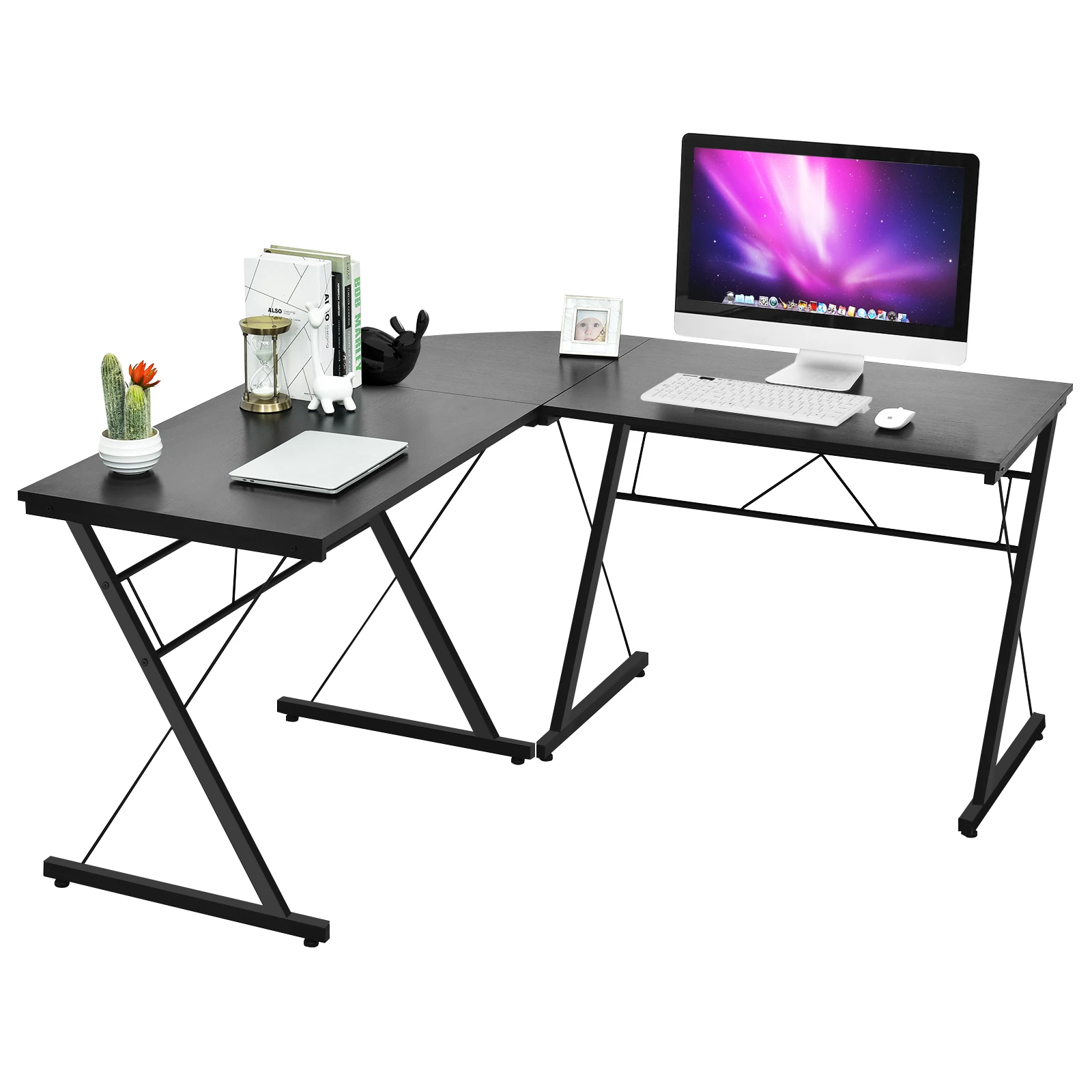 L-shape writing table, corner writing table, gaming computer table PC table computer writing table, office table corner table angle writing table