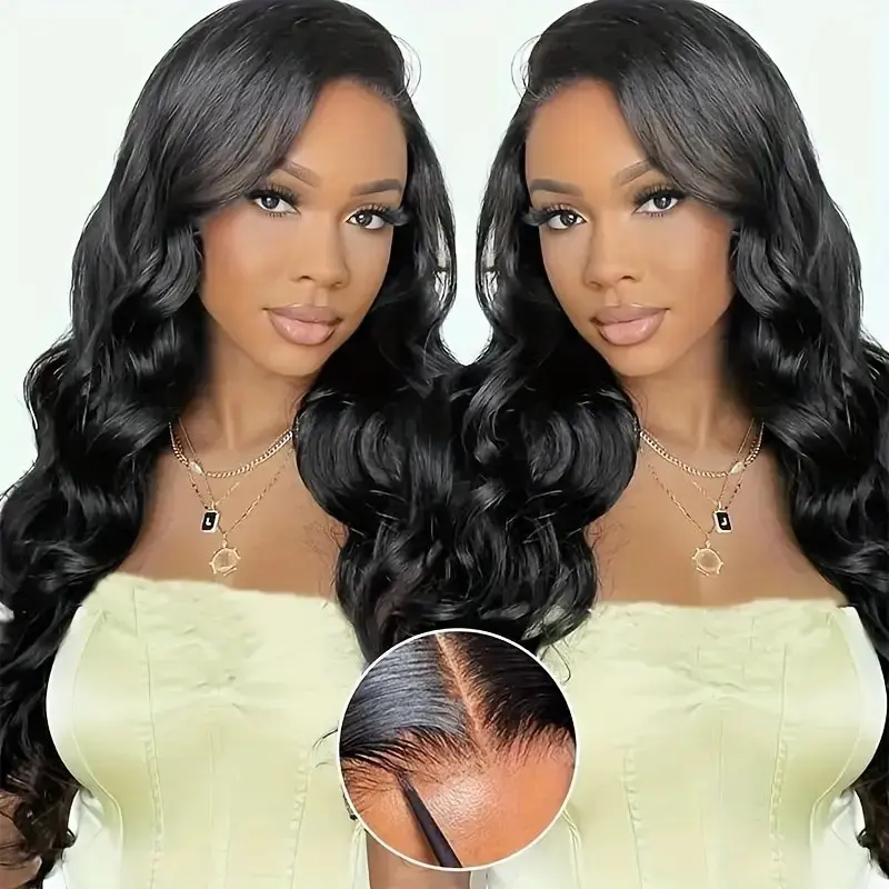 Rosabeauty 250 Density HD 13X6 Transparent Body Wave Lace Frontal Wig 13X4 Front Human Hair 5X5 Glueless Wig