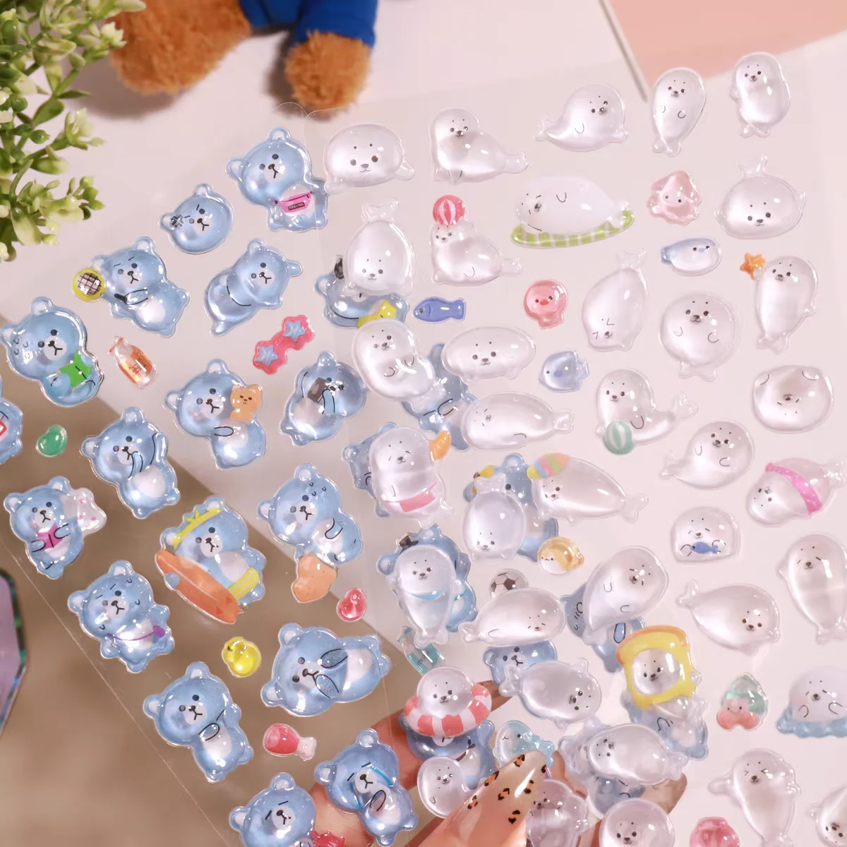 NEKONI ثلاثية الأبعاد الحيوانات البطريق ختم العالم الإغاثة ملصقات سكرابوكينغ DIY بها بنفسك المجلات القرطاسية مذكرات ملصقات لطيف اللوازم المدرسية #3