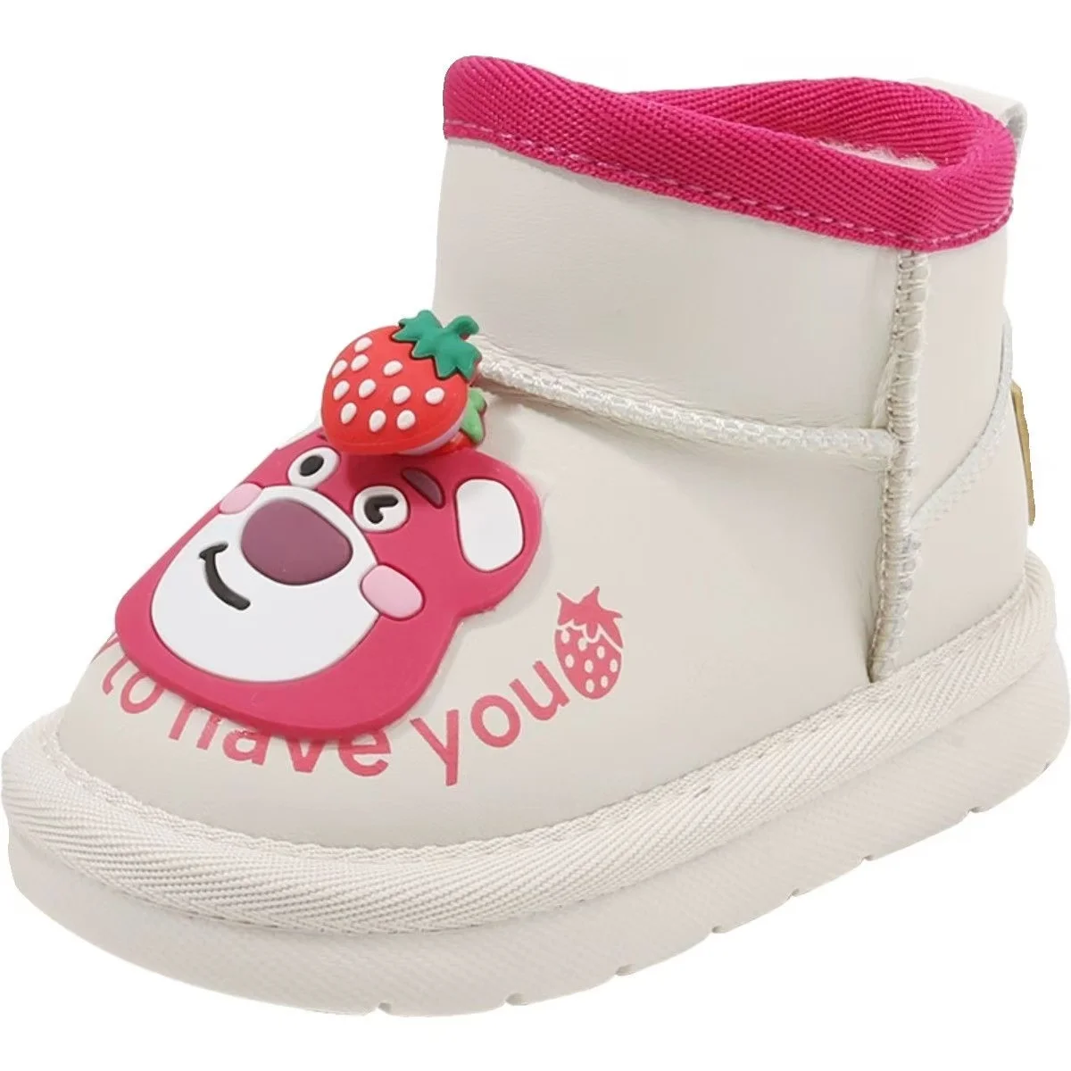 2025 new Strawberry Bear Lotso real photos drop shipping Girls' Small Fashion Children's Cartoon Girls kids boots children shoes