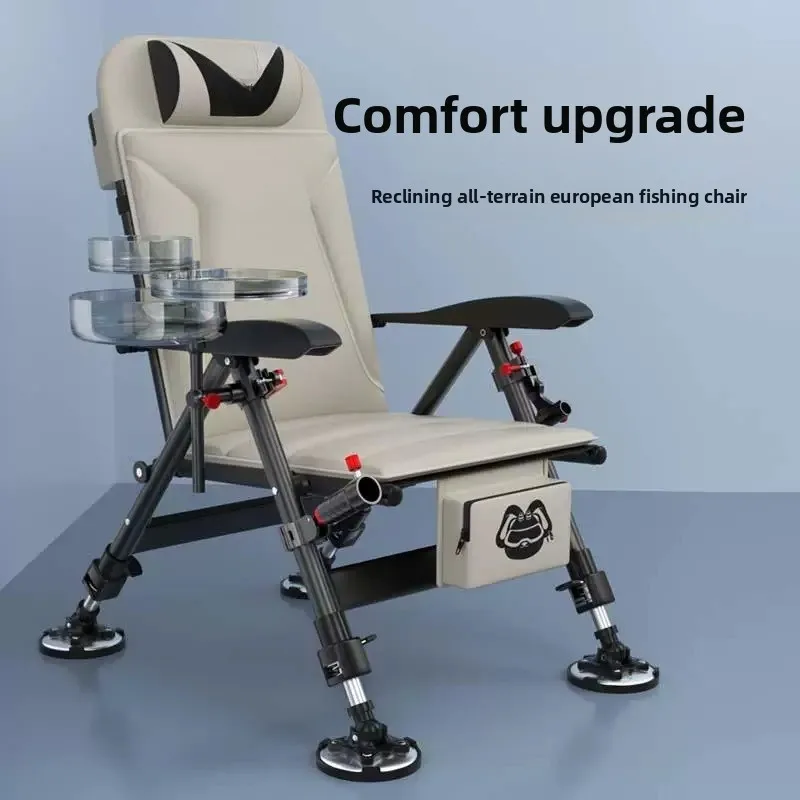 Portable Reclining Fishing Chair Multifunctional Outdoor All Terrain Angling Stool for Bank Fishing