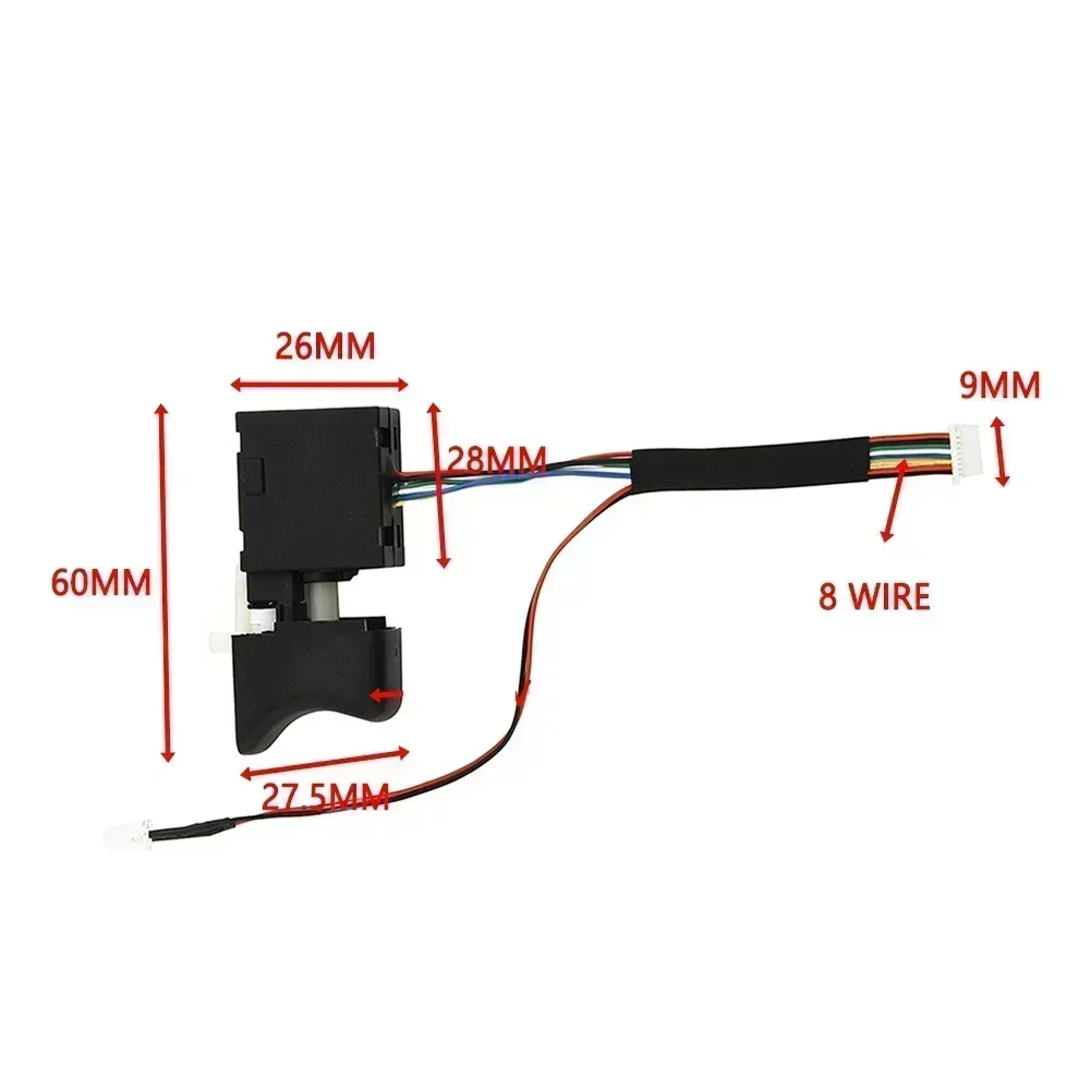 Power Tool Electric Wrench Speed Switch Brushless Plastic Metal Accessories For 2106/161/169 With Light Assemble Drill Usage