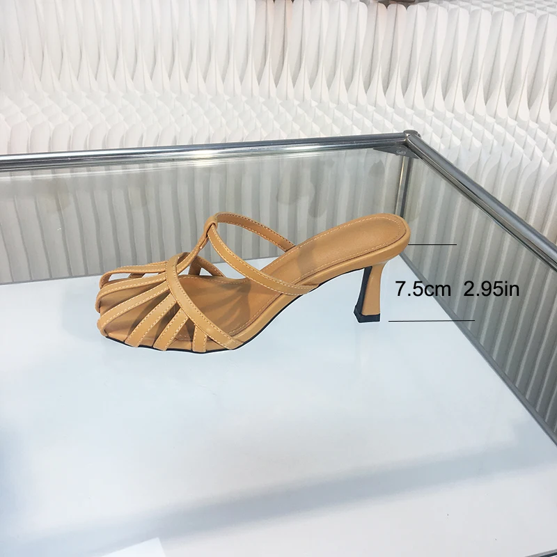 2025 primavera ed estate nuova moda sandali da donna con tacco alto scarpe da donna con suola larga a testa quadrata