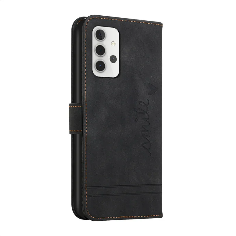 A32 Case Leather Logo On For Samsung Galaxy A32 4G A325 SM-A325F Cases A32 5G A 32 A326 Coque Wallet Flip Cover Phone Cell