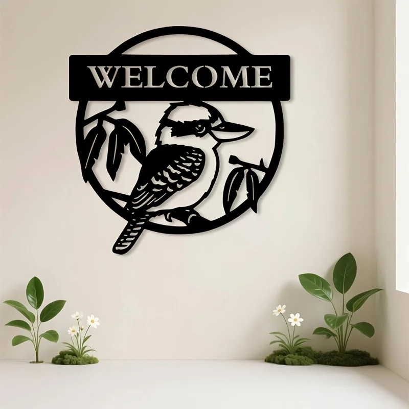 CIFBUY Rustic Kookaburra Wall Art Metal Bird Wall Decor Country Farmhouse Animal Sculpture Home Garden Outdoor Hanging Ornament