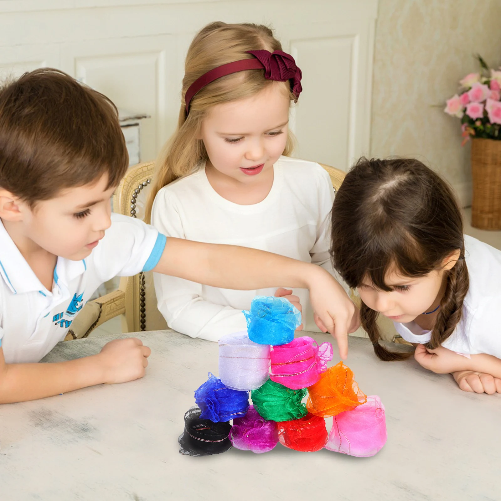 

10pcs Children Scarf Soft Dancing Handkerchief Kids Girls Toddler Baby Play Toys Performance