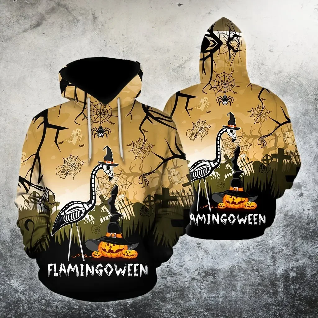 

Funny Flamingo Halloween 3D All Over Printed Men Autumn Hoodie Unisex Casual zipper hoodies Streetwear Jacket Tracksuits DK284