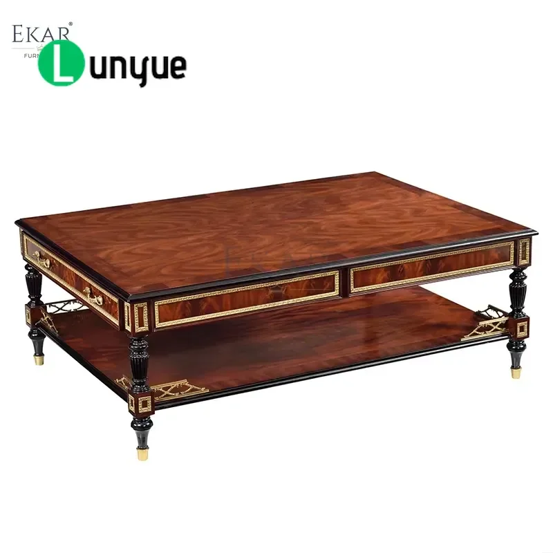 Classic Solid Wood Coffee Table for Living Room Furniture Durable Natural Wood Center Table Modern Home Decor Accent Piece