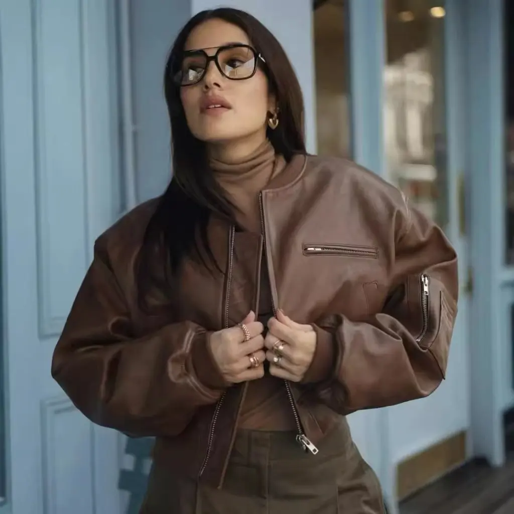 여성용 긴 소매 면 가죽 재킷 짧은 지퍼 코트 유럽 미국 스타일 패셔너블 스파이스 걸스 가을 겨울 신상