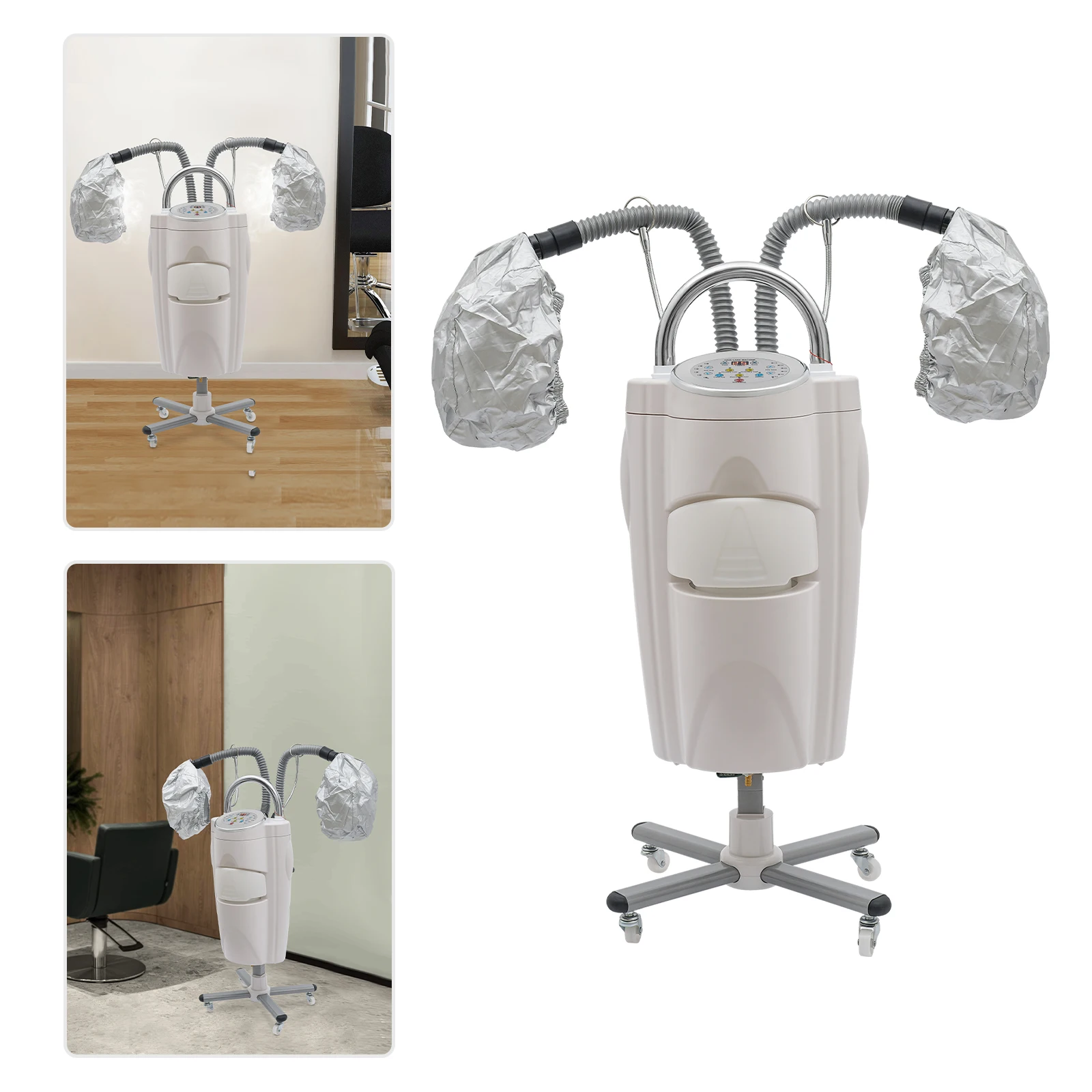 

Plastic Hair Steamer,110V White Free Standing Hair Salon Hair Steamer Temperature Adjustment 30*82cm for Hair Salons
