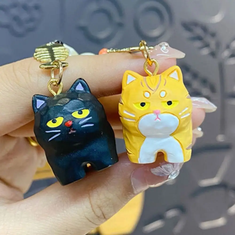 2 pçs moda pata contas gato espinha de peixe chaveiro saco pendurado bonito carro chaveiro ornamentos telefone cordão chave decoração