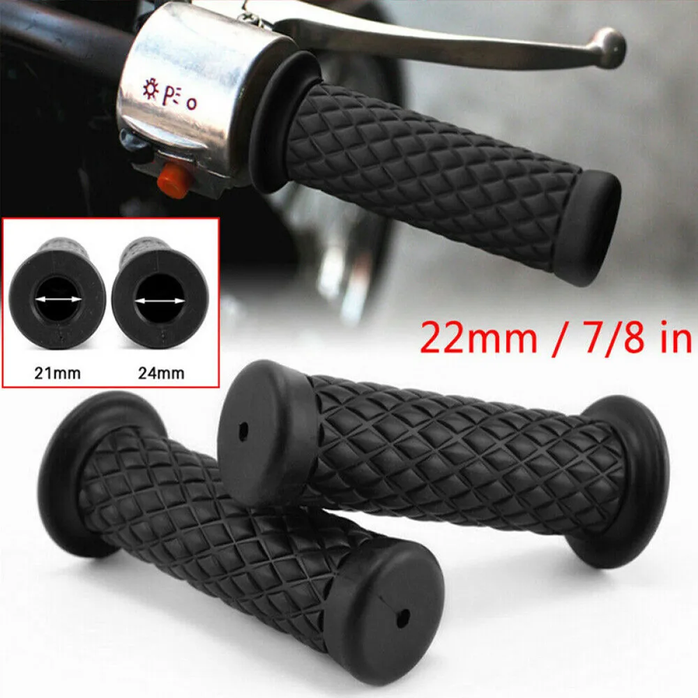 

Правый руль 1 дюйм, левая и правая резиновая замена, 1 пара черных черных ручек, левая 7/8 дюймов, практичный мотоцикл для мотоцикла