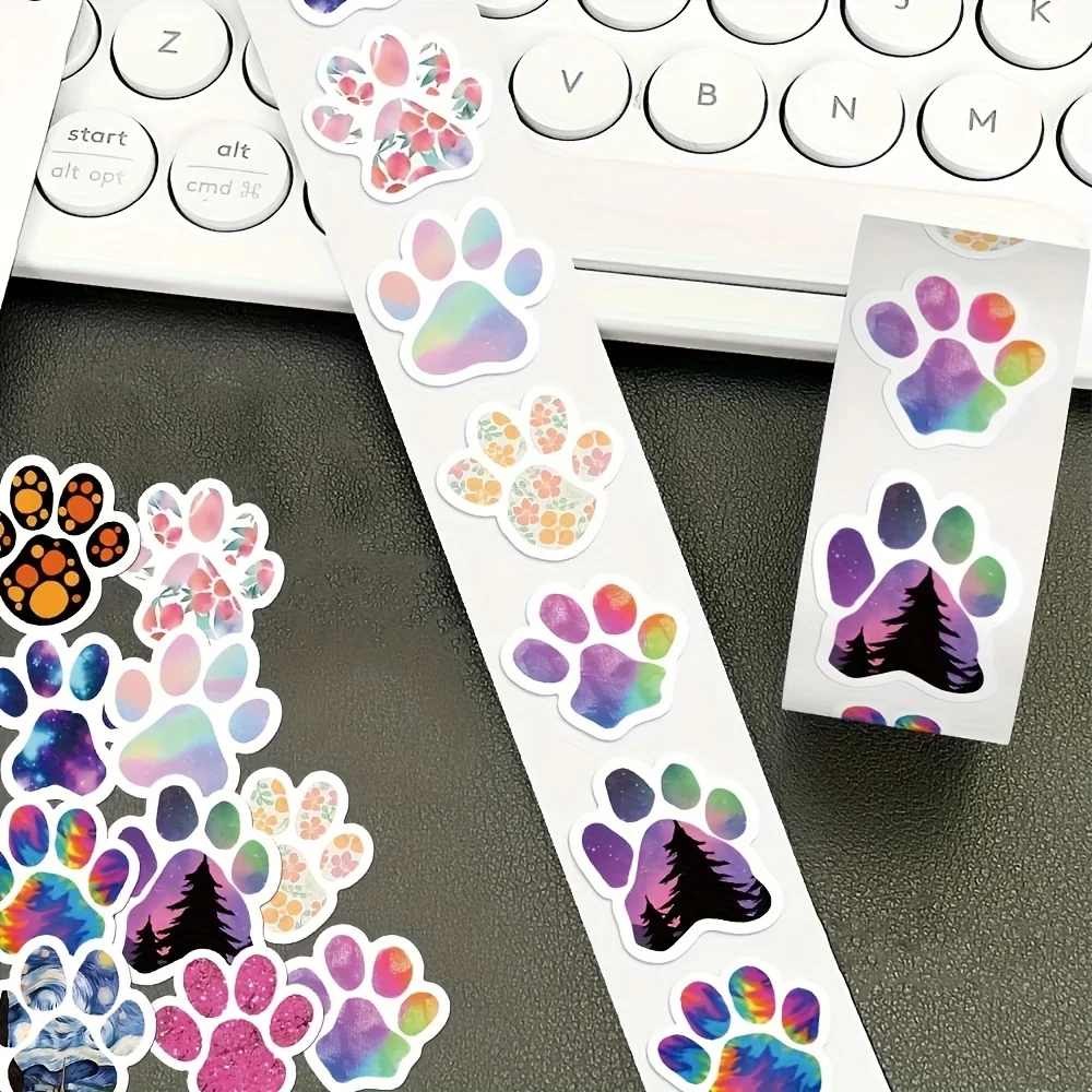 ملصقات مطبوعة على شكل مخالب حيوانات نابضة بالحياة - ملصقات مكافآت ملونة، ملصقات ورقية ذاتية اللصق للفصول الدراسية وديكور المكاتب المنزلية