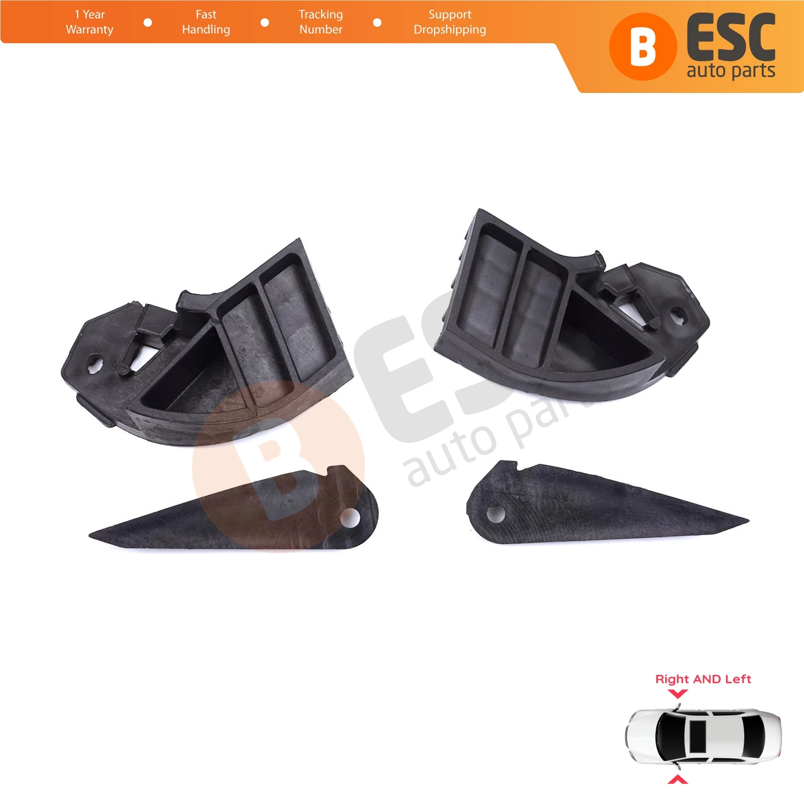 EHL579 Headlight Holder Mount Repair Bracket Tab Set Left Right Side for Ford Transit Tourneo Custom MK1 V362 2018-2024