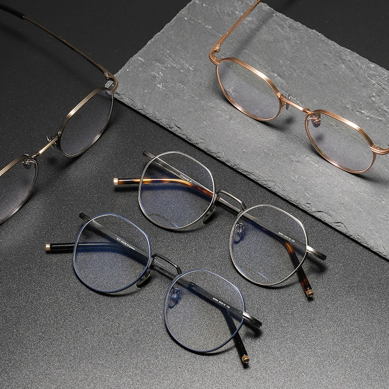 Irregular Retro Round Japanese Glasses Frame for Men Women Blue light Titanium Ultralight Frames Eyeglasses Designer Spectacles - Image 3