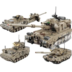 Military scene building blocks anti-aircraft guns armed deformation tanks boy assembly building block toys birthday gift