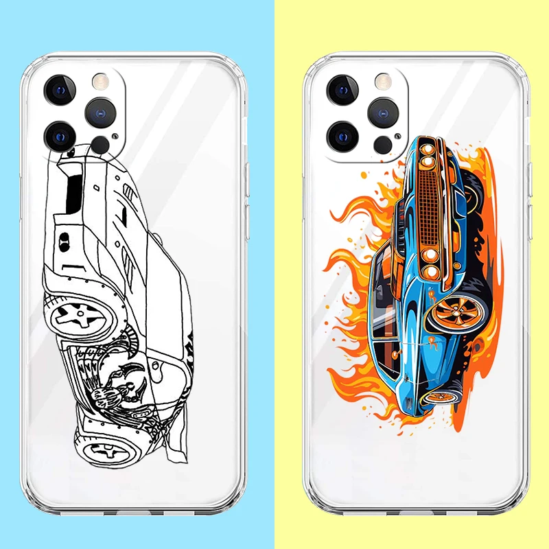 JDM Drift Sports Car Hard PC Phone Case para Samsung Galaxy Z Flip 4, cubierta transparente para Galaxy Z Flip 3, plegable a prueba de golpes