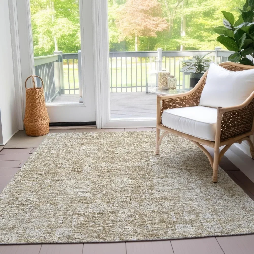 

Living Room Rug Non Shedding Doormat Entrance Door Bedroom Beige 10' X 14' Indoor Outdoor Area Rug Carpet for Rooms Freight free