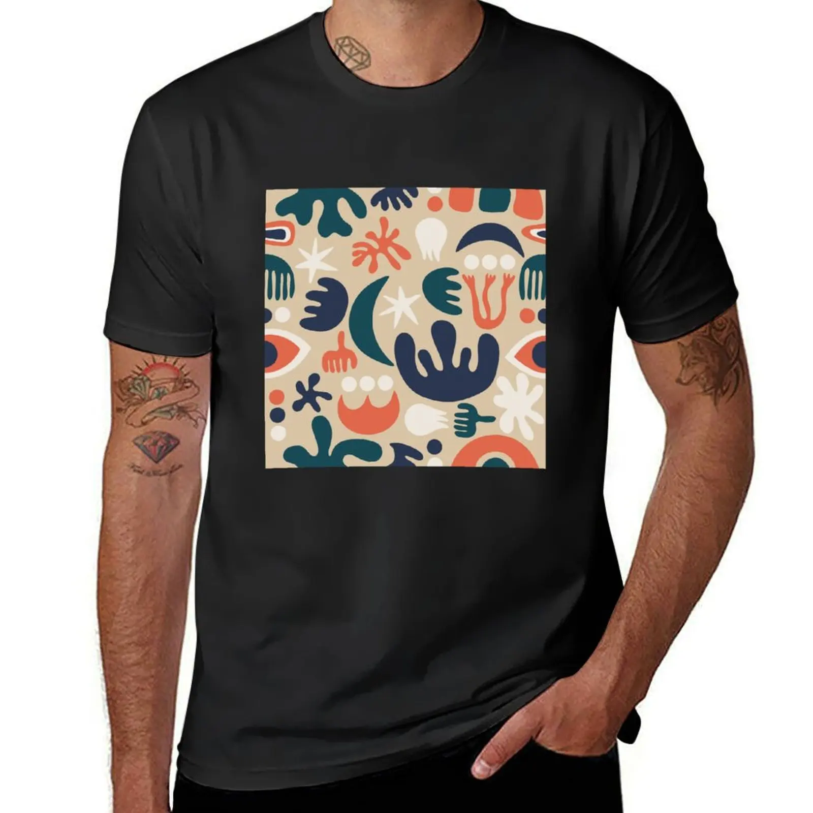 Matisse Inspired Cutouts - Abstract Painting Art Print Pattern T-Shirt tees sublime hippie clothes heavyweight t shirts for men