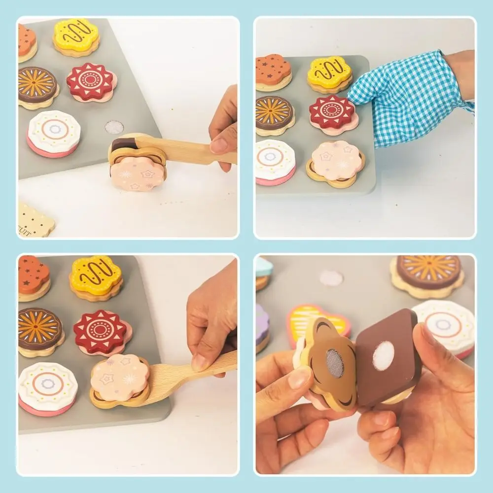 Nieuwe Educatieve Houten Koekje Speelvoedselset Veilig Materiaal Niet-giftig Keukenspeelgoed Fantasierijke Kinderen Speelvoedsel