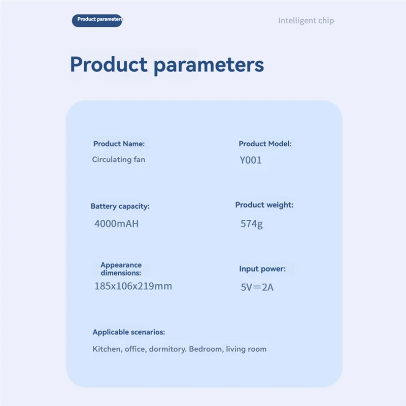 휴대용 데스크탑 팬 데스크탑 팬 4000Mah 배터리 충전식 100 속도 조절 가능 180 °   가정 및 사무실 B