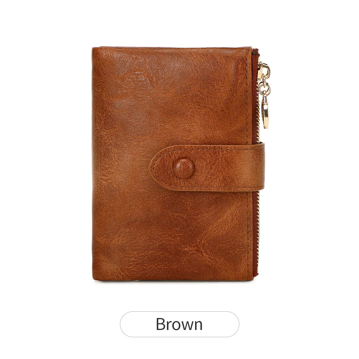 

Fashion Three Layer Short Wallet Large Capacity Double Zipper Credit Card Holder Multiple Card Positions Money Pouch Man Women