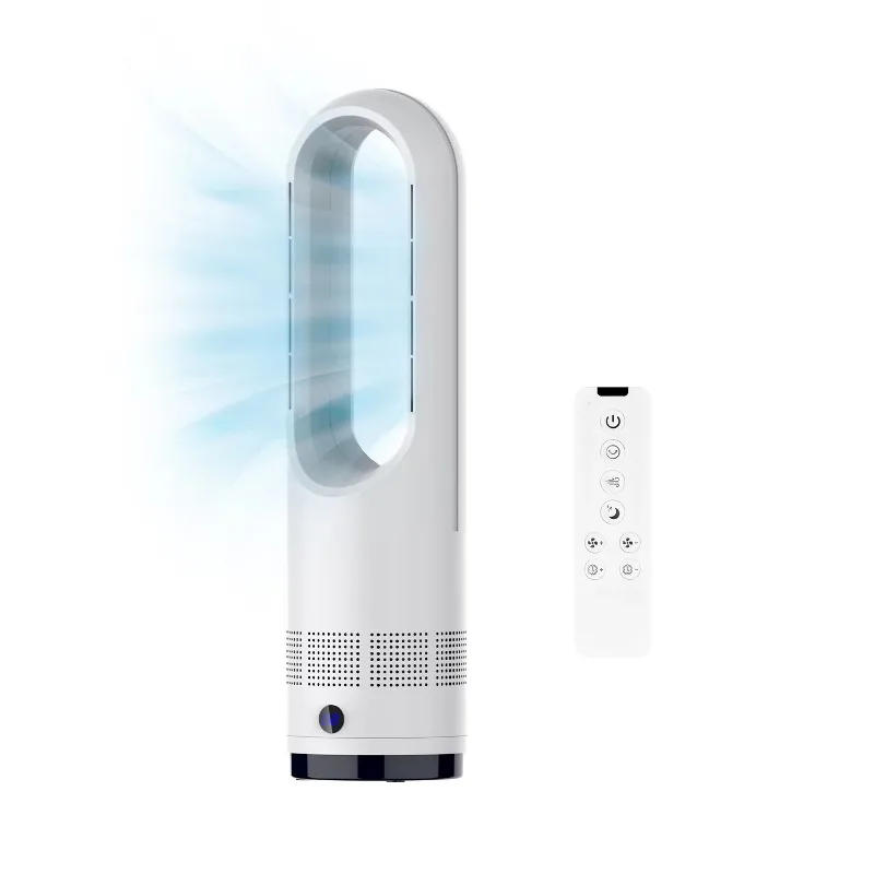2026 New Desgin  Stand Fan Tower Fan with Air Purifier for Household or Pets Remote Control Bladeless Metal Fan