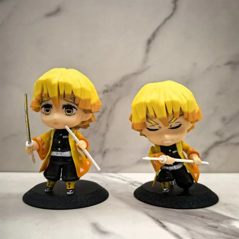 6.5-9.5cm Demon Sayaer Blind Box Figre Nezuko Tanjiro Zenitsu Inosuke Kyoujuro Shinobu Giyuu Qposket Model en Y Kids Xmas Gift