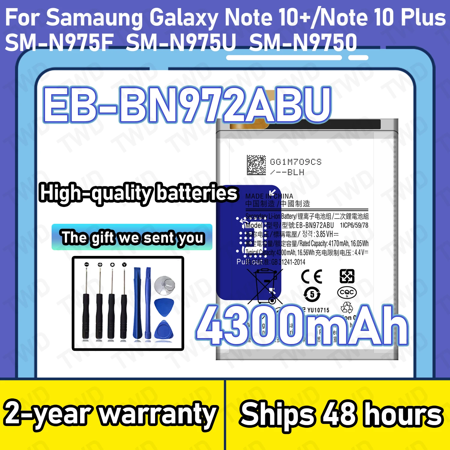 EB-BN972ABU 4300mAh Large capacity Battery For Samaung Galaxy Note 10+/Note 10 Plus Batteries New High Quanlity+Free Tools